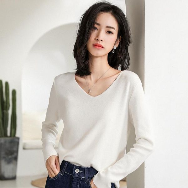 women's sweaters spring autumn v neck sweater knitted fashion womens 2021 winter for women pullover jumper pull femme, White;black
women's sweaters spring autumn v neck sweater knitted fashion womens 2021 winter for women pullover jumper pull femme, White;black