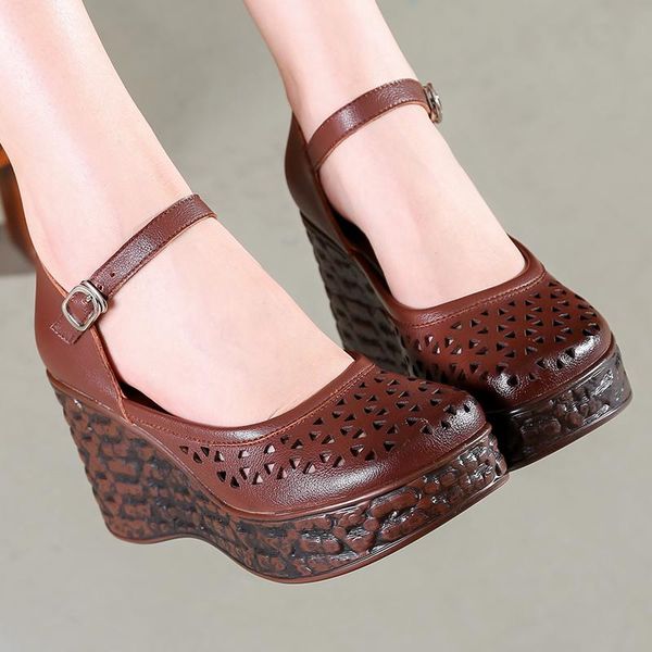 women shoes high heels fashion spring wedges platform casual genuine leather heel dress, Black
women shoes high heels fashion spring wedges platform casual genuine leather heel dress, Black