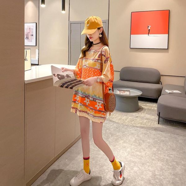 women's t-shirt omen's clothing wholesale summer short-sleeved mid-length loose large size style ins half-sleeved shirt, White
women's t-shirt omen's clothing wholesale summer short-sleeved mid-length loose large size style ins half-sleeved shirt, White