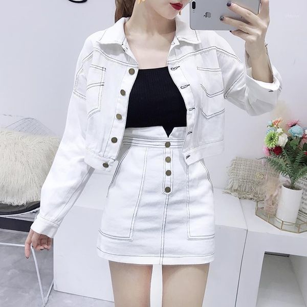 fashion women's clothing sets long-sleeved jean jackets coat & short skirt two-piece denim suits slim casual lady q7 two piece dress, White
fashion women's clothing sets long-sleeved jean jackets coat & short skirt two-piece denim suits slim casual lady q7 two piece dress, White