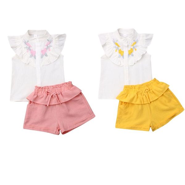 summer 2pcs girl clothes lovely kid baby party floral sleeveless embroidery shirt + pink short pants legging outfits clothing sets, White
summer 2pcs girl clothes lovely kid baby party floral sleeveless embroidery shirt + pink short pants legging outfits clothing sets, White