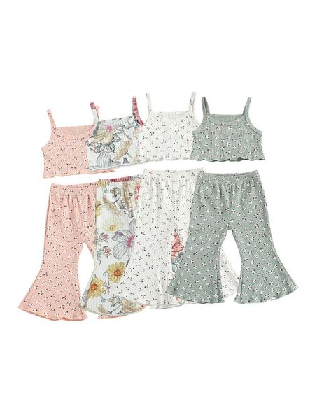 clothing sets 2 pcs toddler floral outfits, baby girl sleeveless spaghetti strap u-shaped neck tank + flared pants (pink) 18m-6t, White
clothing sets 2 pcs toddler floral outfits, baby girl sleeveless spaghetti strap u-shaped neck tank + flared pants (pink) 18m-6t, White