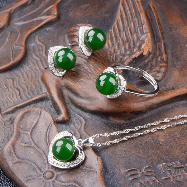natural jasper green jade pendant with 925 sterling silver jadeite necklace ring earing jewellery set bracelet, earrings &, Black
natural jasper green jade pendant with 925 sterling silver jadeite necklace ring earing jewellery set bracelet, earrings &, Black
