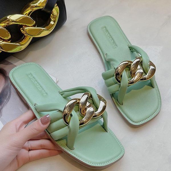 women slippers trend personality punk weave chain design summer open toe solid color outdoor flat sandals shoes, Black
women slippers trend personality punk weave chain design summer open toe solid color outdoor flat sandals shoes, Black