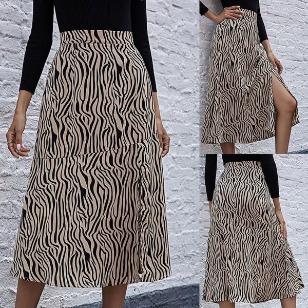 skirts jupe mi longue fashion ladies 2021 autumn/winter printed high waist split mid-length skirt spudnice damskie rokjes dames, Black 
skirts jupe mi longue fashion ladies 2021 autumn/winter printed high waist split mid-length skirt spudnice damskie rokjes dames, Black