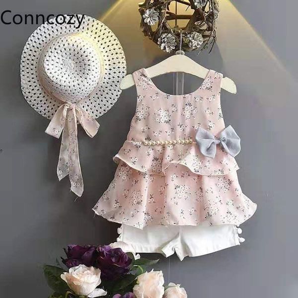 children's sets summer fashion girls set floral bow baby girl boutique outfits toddler clothes two piece with hat clothing, White
children's sets summer fashion girls set floral bow baby girl boutique outfits toddler clothes two piece with hat clothing, White