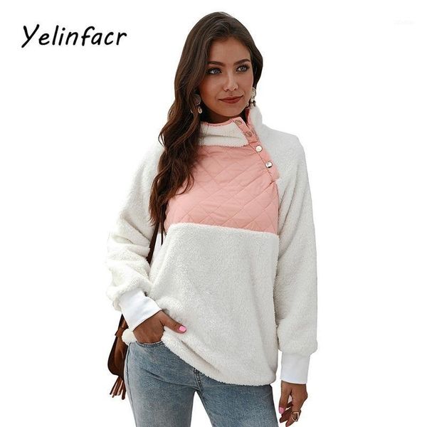 women sweater patchwork coat comfort ladies jumpers fashion knitted pullover high collar button decoration female clothing women's swea, White;black
women sweater patchwork coat comfort ladies jumpers fashion knitted pullover high collar button decoration female clothing women's swea, White;black