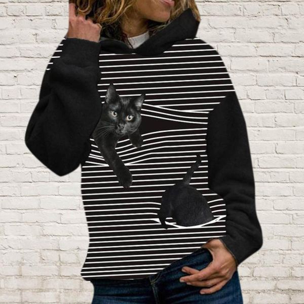 women's cat print sweatshirts pullovers year female stripe long sleeve hoodie harajuku pullover streetwear d04 hoodies &, Black
women's cat print sweatshirts pullovers year female stripe long sleeve hoodie harajuku pullover streetwear d04 hoodies &, Black