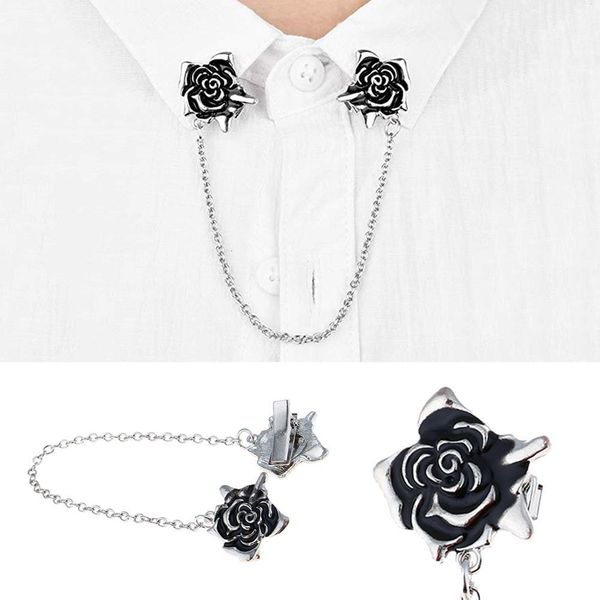 new women rose sweater shawl cardigan clip collar tip lapel brooch pin with chain, Silver
new women rose sweater shawl cardigan clip collar tip lapel brooch pin with chain, Silver