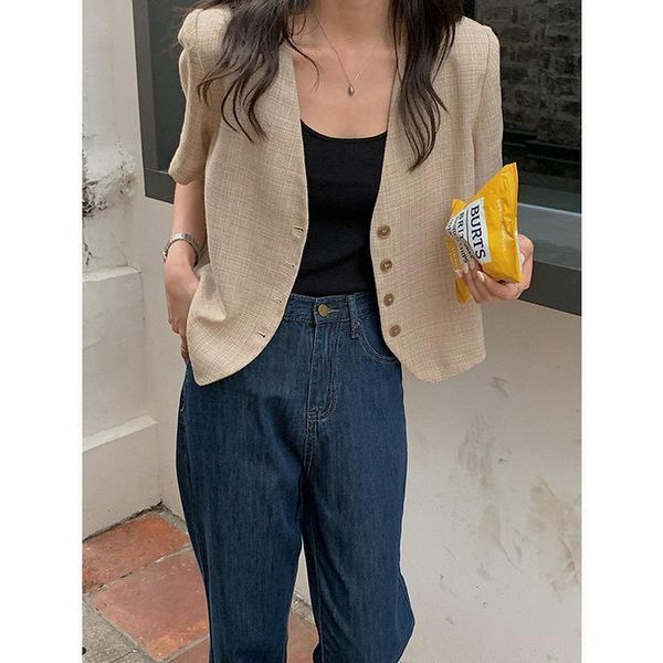 women's suits & blazers summer 2021 casual suit jacket korean slim cotton linen solid color versatile short sleeve small, White;black
women's suits & blazers summer 2021 casual suit jacket korean slim cotton linen solid color versatile short sleeve small, White;black