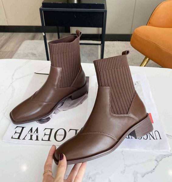 thin women's thick heel elastic 2021 spring and autumn single boots square head martin short boots flying woven socks, Black
thin women's thick heel elastic 2021 spring and autumn single boots square head martin short boots flying woven socks, Black