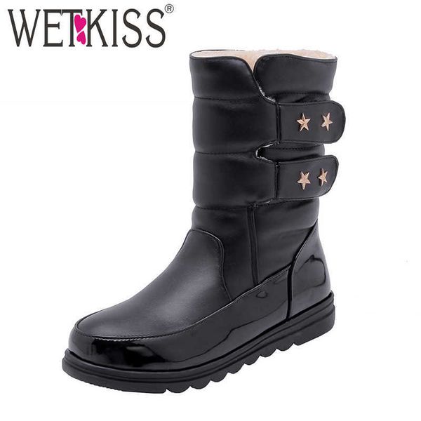 wetkiss patent pu women mid calf boots round toe warm thick plush footwear platform female boot snow shoes women winter 210630, Black
wetkiss patent pu women mid calf boots round toe warm thick plush footwear platform female boot snow shoes women winter 210630, Black