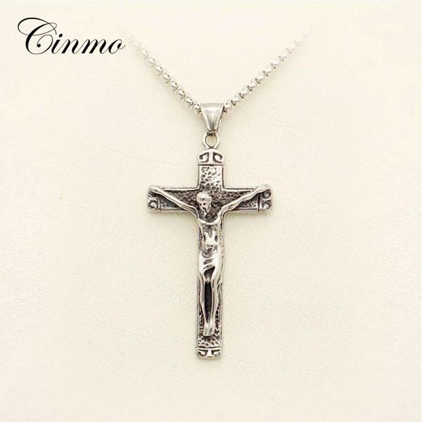 pendant necklaces cinmo vintage jesus statue necklace retro cross shape christian stainless steel for men women fashion jewelry gift, Silver
pendant necklaces cinmo vintage jesus statue necklace retro cross shape christian stainless steel for men women fashion jewelry gift, Silver