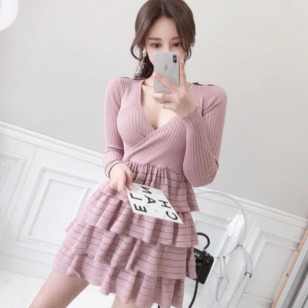 casual dresses women dress autumn 2022 office lady korea style knitting long sleeve patchwork solid lurex high waist v-neck, Black;gray
casual dresses women dress autumn 2022 office lady korea style knitting long sleeve patchwork solid lurex high waist v-neck, Black;gray