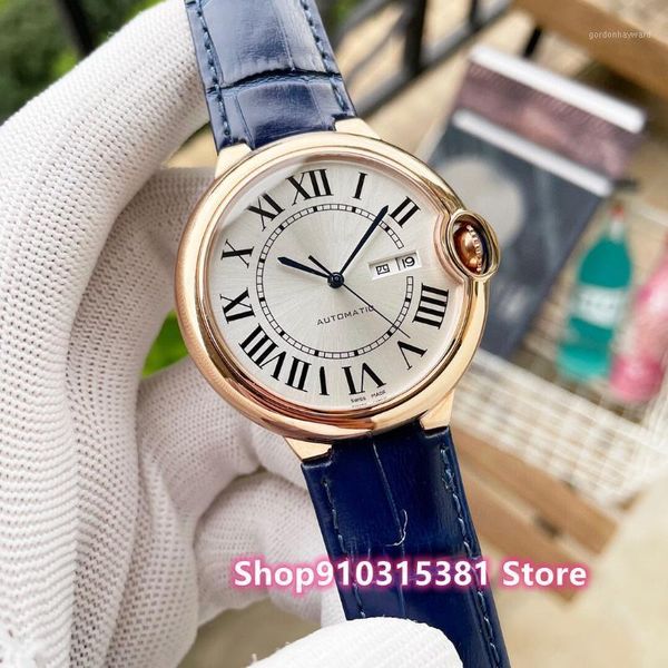 wristwatches classic men automatic mechanical double date watch rose stainless steel roman number watches male blue leather clock 46mm, Slivery;brown
wristwatches classic men automatic mechanical double date watch rose stainless steel roman number watches male blue leather clock 46mm, Slivery;brown
