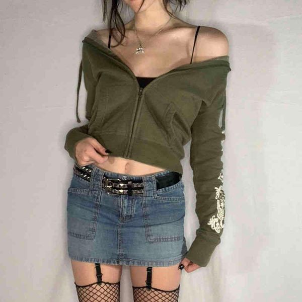 women's jackets iamty exército verde retro impresso zÃper com capuz jaqueta feminino hong kong estilo rua menina quente na moda curto, Black;brown
women's jackets iamty exército verde retro impresso zÃper com capuz jaqueta feminino hong kong estilo rua menina quente na moda curto, Black;brown