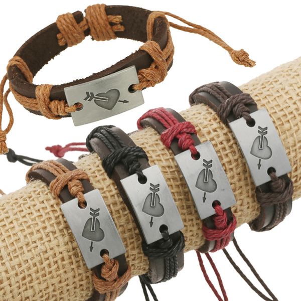 fashion handmade hemp rope cowhide love bracelets antique silver heart charm genuine leather bangles couple jewelry decoration, Golden;silver
fashion handmade hemp rope cowhide love bracelets antique silver heart charm genuine leather bangles couple jewelry decoration, Golden;silver