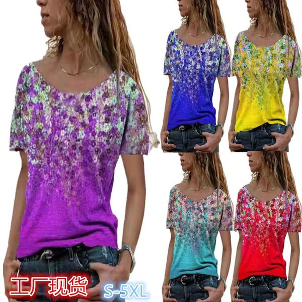 women's t-shirt women short sleeve t-shirts lady floral print tee summer female fashion large size o-neck 5xl casual pullovers, White
women's t-shirt women short sleeve t-shirts lady floral print tee summer female fashion large size o-neck 5xl casual pullovers, White
