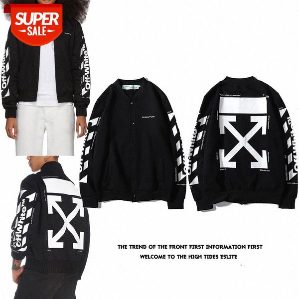 brand ow white twill arrow baseball uniform couple jacket sweater #kw81, Black;brown
brand ow white twill arrow baseball uniform couple jacket sweater #kw81, Black;brown