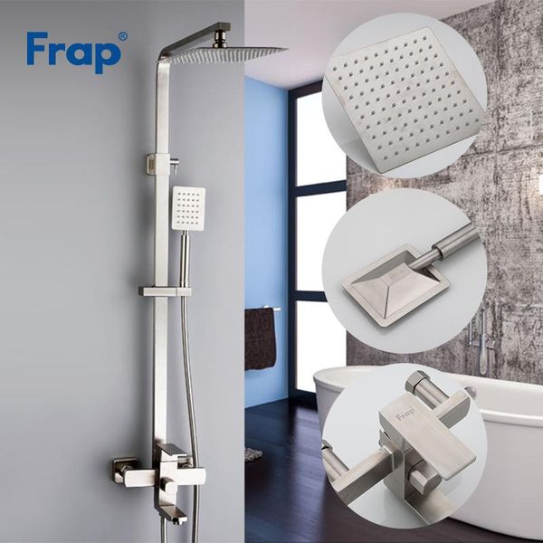 bathroom shower sets frap luxury wall mounted stainless steel rain faucets set system cold& water square hand head f2421
bathroom shower sets frap luxury wall mounted stainless steel rain faucets set system cold& water square hand head f2421