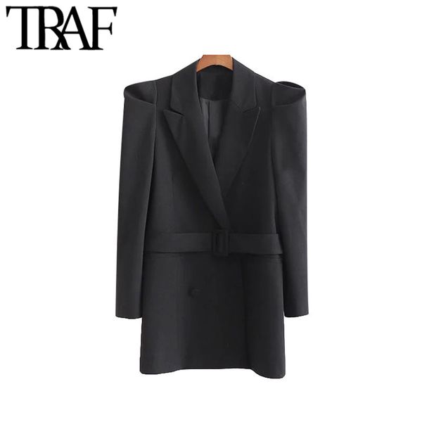 traf women vintage stylish office wear double breasted blazer coat fashion long puff sleeve with belt female outerwear chic 210415, Black;brown
traf women vintage stylish office wear double breasted blazer coat fashion long puff sleeve with belt female outerwear chic 210415, Black;brown