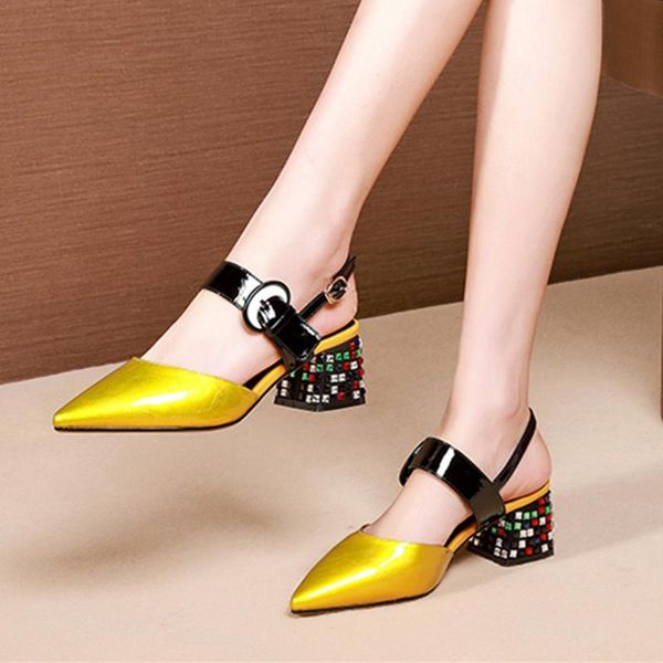 summer fashion women sandals classic genuine leather pointed toe high heels buckle shoes woman party, Black
summer fashion women sandals classic genuine leather pointed toe high heels buckle shoes woman party, Black