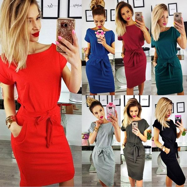 casual dresses 2021 women's with pocket belt solid color summer short sleeve loose skirt a line slim mini dress holiday pu, Black;gray
casual dresses 2021 women's with pocket belt solid color summer short sleeve loose skirt a line slim mini dress holiday pu, Black;gray