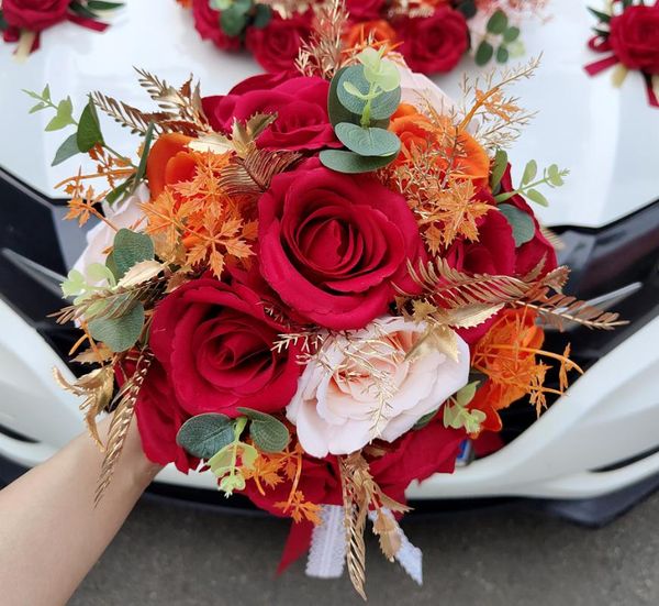 wedding flowers round burgundy with champagne roses bride brooches bouquet red and gold leafs fleur artificielle mariage
wedding flowers round burgundy with champagne roses bride brooches bouquet red and gold leafs fleur artificielle mariage