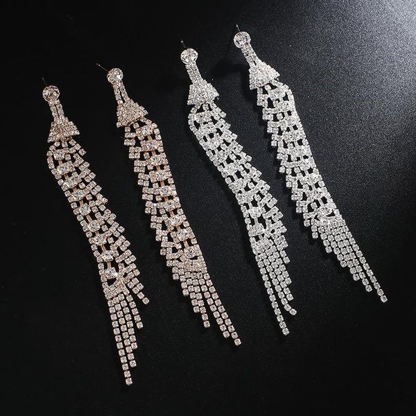 fashion wedding jewelry long tassel drop dangle earring female sparkling rhinestone brincos exaggerated earrings jewellery gift, Silver
fashion wedding jewelry long tassel drop dangle earring female sparkling rhinestone brincos exaggerated earrings jewellery gift, Silver