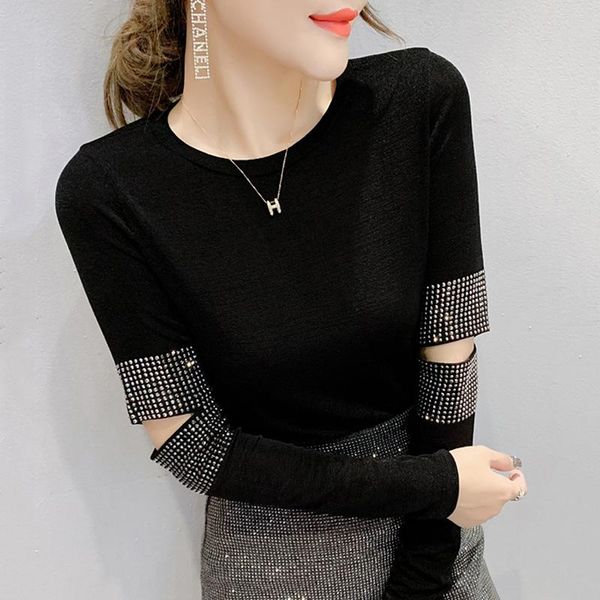 women's t-shirt european clothes shiny hollow out bling diamonds women 2021 spring autumn ropa mujer bottoming shirt tees, White
women's t-shirt european clothes shiny hollow out bling diamonds women 2021 spring autumn ropa mujer bottoming shirt tees, White