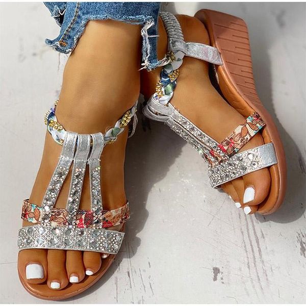 sandals 2021 summer bohemian platform wedge shoes ladies crystal gladiator roman women's beach casual elastic band, Black
sandals 2021 summer bohemian platform wedge shoes ladies crystal gladiator roman women's beach casual elastic band, Black