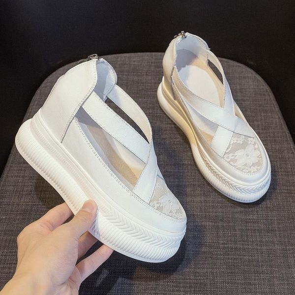 sandals layer cowhide sandal female bun 2021 summer light mouth thick soled cake inside heighten women's shoes small white, Black
sandals layer cowhide sandal female bun 2021 summer light mouth thick soled cake inside heighten women's shoes small white, Black