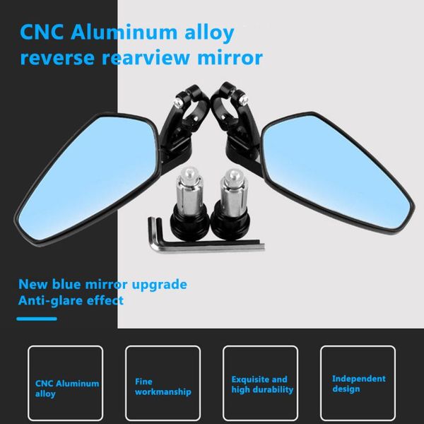 motorcycle mirrors bar end rear view cnc 22mm reverse rearview mirror blue white
motorcycle mirrors bar end rear view cnc 22mm reverse rearview mirror blue white