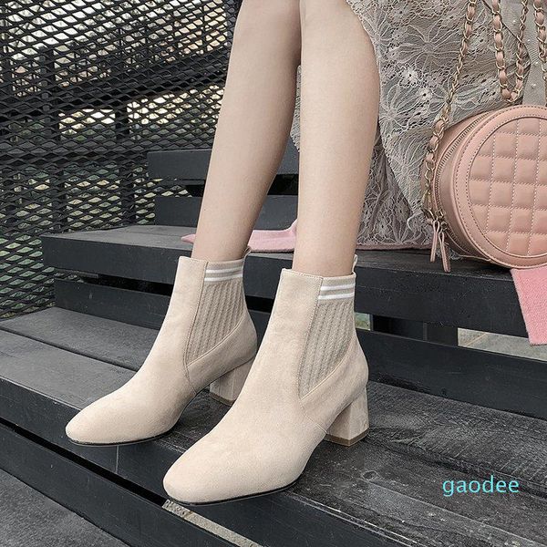 dress shoes spring and autumn 2021 all-match stretch single boots thin women's casual medium thick heel short x301, Black
dress shoes spring and autumn 2021 all-match stretch single boots thin women's casual medium thick heel short x301, Black