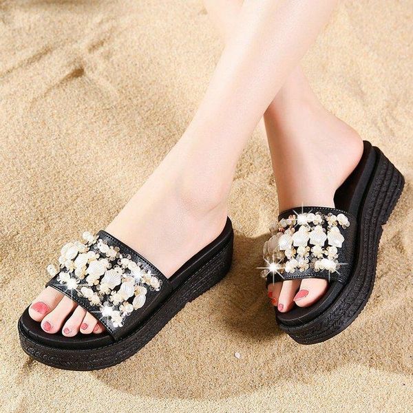 slippers summer women's shoes wedges for women zapatos de mujer casual gladiator platform beach flat sandales, Black
slippers summer women's shoes wedges for women zapatos de mujer casual gladiator platform beach flat sandales, Black