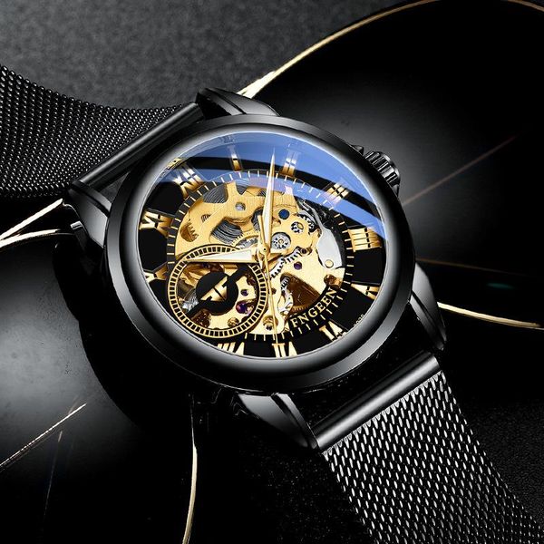 wristwatches ms male automatic mechanical watch mesh belt fashionistas, Slivery;brown
wristwatches ms male automatic mechanical watch mesh belt fashionistas, Slivery;brown