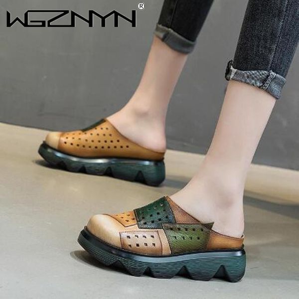 new retro slippers genuine leather shoes handmade slides flip flop on the platform clogs for women outdoor hollow woman slipper k731, Black
new retro slippers genuine leather shoes handmade slides flip flop on the platform clogs for women outdoor hollow woman slipper k731, Black