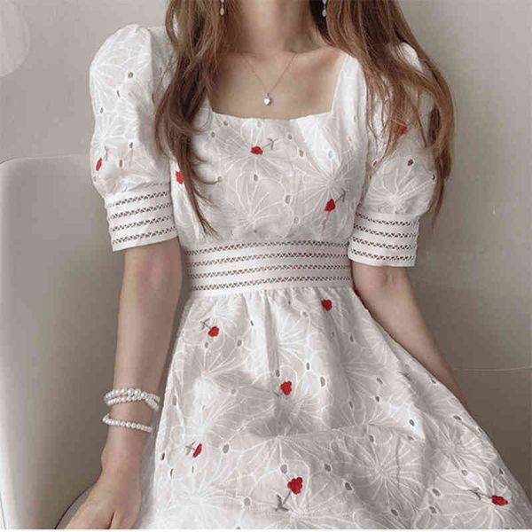 women summer redfashion temperament sweet embroidered flowers square neck waist hollow design puff sleeve dress 16f0934 210510, Black;gray
women summer redfashion temperament sweet embroidered flowers square neck waist hollow design puff sleeve dress 16f0934 210510, Black;gray