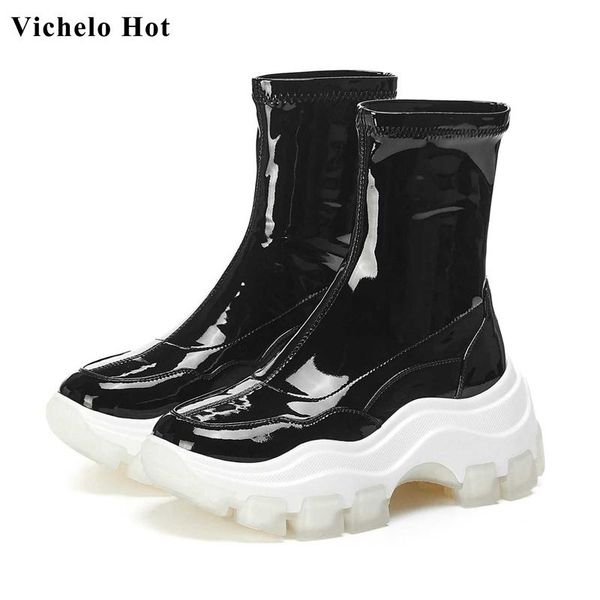 boots vichelo mixed colors thick bottom genuine leather stretch round toe winter beauty lady leisure simple ankle l2f9, Black
boots vichelo mixed colors thick bottom genuine leather stretch round toe winter beauty lady leisure simple ankle l2f9, Black