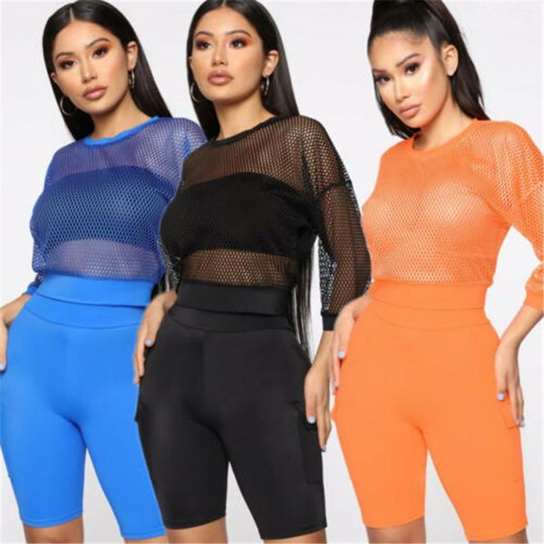 women's t-shirt 2pcs matching set women perspective lace mesh shirt long sleeve tee and shorts sheer transparent 3 color, White
women's t-shirt 2pcs matching set women perspective lace mesh shirt long sleeve tee and shorts sheer transparent 3 color, White