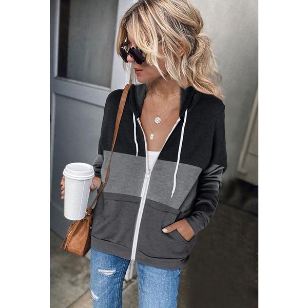 women's jackets hooded jacket color contrast striped long sleeve zipper pocket cardigan casual sports hoodie autumn clothing, Black;brown
women's jackets hooded jacket color contrast striped long sleeve zipper pocket cardigan casual sports hoodie autumn clothing, Black;brown