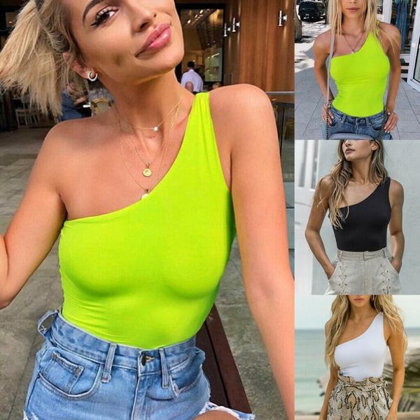 women's jumpsuits & rompers 2021 one shoulder bodycon bodysuit leotard jumpsuit sleeveless playsuit summer clothes, Black;white
women's jumpsuits & rompers 2021 one shoulder bodycon bodysuit leotard jumpsuit sleeveless playsuit summer clothes, Black;white