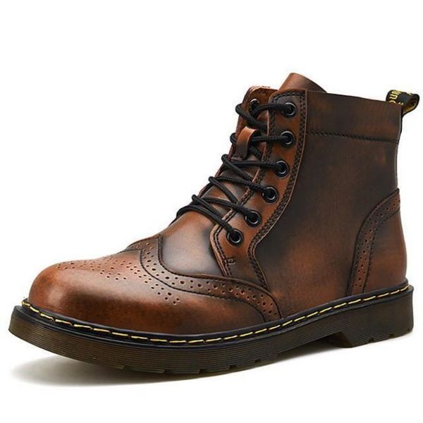 dress shoes men's leather boots carved and elegant, classic with shoelaces, casual fashionable ankles, winter combat kr061 jyhs, Black
dress shoes men's leather boots carved and elegant, classic with shoelaces, casual fashionable ankles, winter combat kr061 jyhs, Black