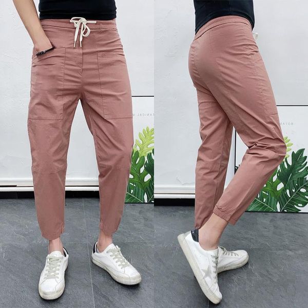 spring and summer youth solid color men's lace-up pants fashion casual wild beam black / pink 28-36
spring and summer youth solid color men's lace-up pants fashion casual wild beam black / pink 28-36