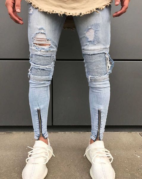 men's jeans jeans neverfunction fashion knee holes biker ripped hem skinny destroyed hip hop men denim joggers trousers y4p0, Blue
men's jeans jeans neverfunction fashion knee holes biker ripped hem skinny destroyed hip hop men denim joggers trousers y4p0, Blue