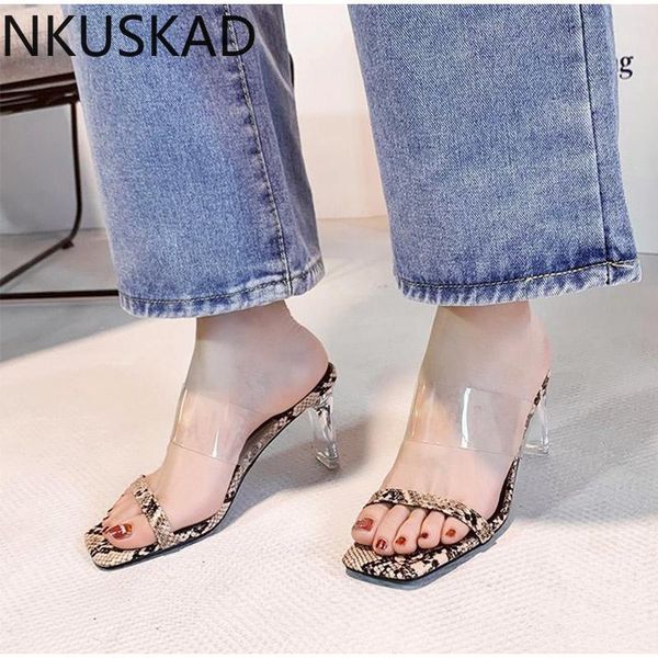 women's slippers square toe ladies snake print transparent casual slides woman summer mid heels sandals fashion women shoes 2021, Black
women's slippers square toe ladies snake print transparent casual slides woman summer mid heels sandals fashion women shoes 2021, Black