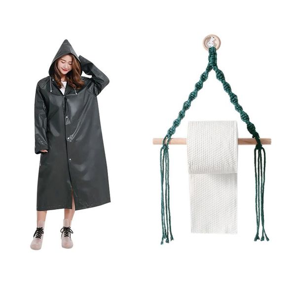 raincoats eva raincoat waterproof transparent black & wall hanging wooden stick roll paper holder towel hanger
raincoats eva raincoat waterproof transparent black & wall hanging wooden stick roll paper holder towel hanger