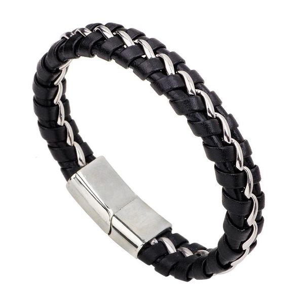charm bracelets european and american bracelet genuine leather woven stainless steel chain men's boys jewelry wholesale, Golden;silver
charm bracelets european and american bracelet genuine leather woven stainless steel chain men's boys jewelry wholesale, Golden;silver