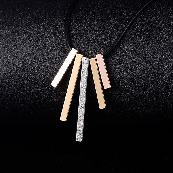 female statement jewelry necklaces for women gold silvery simple geometric pendant bohemian necklace genuine leather chain, Silver
female statement jewelry necklaces for women gold silvery simple geometric pendant bohemian necklace genuine leather chain, Silver