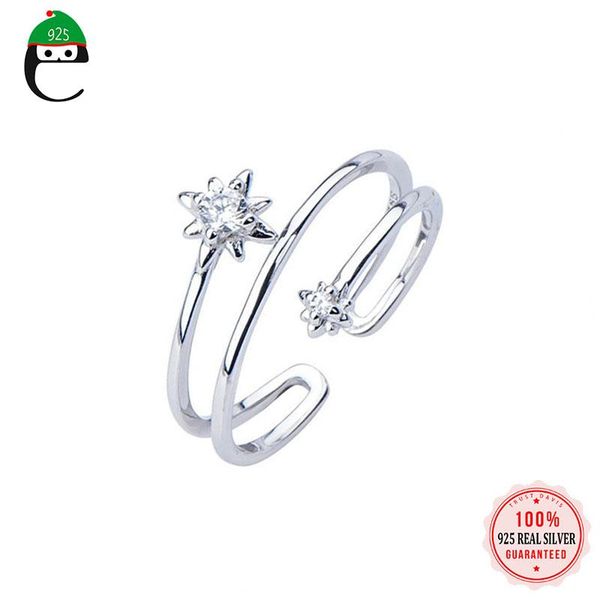 cluster rings prinsis genuine 925 sterling silver fashion cute double layer star cz adjustable ring for women wedding fine s925 jewelry dd10, Golden;silver
cluster rings prinsis genuine 925 sterling silver fashion cute double layer star cz adjustable ring for women wedding fine s925 jewelry dd10, Golden;silver